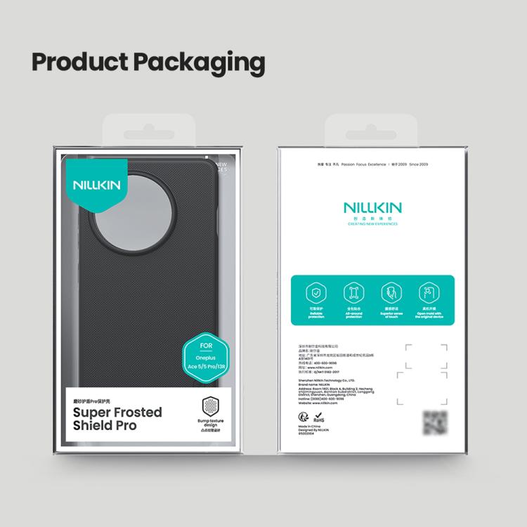 For OnePlus Ace 5 / 13R NILLKIN Frosted Shield Pro PC + TPU Phone Case(Black) - Ace 5 Cases by NILLKIN | Online Shopping UK | buy2fix