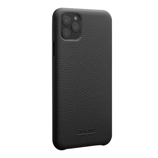 For iPhone 11 Pro QIALINO Shockproof Top-grain Leather Protective Case(Black) by QIALINO