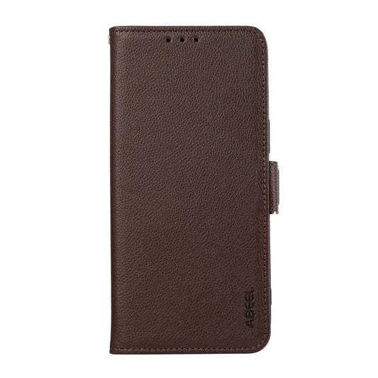 For OnePlus 13 ABEEL Side-Magnetic Litchi Pattern Leather RFID Phone Case(Brown) by buy2fix