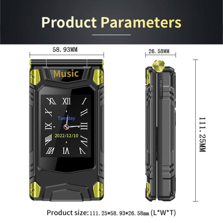 M7+ 4G Dual Screen Flip Elder Rugged Phone, 2.8 inch Inner, 2.4 inch Outer, 6800mAh Battery, 24 Keys, Flashlight, Network: 4G, Dual SIM, SOS, Plug:UK Plug(Black) - Others by buy2fix | Online Shopping UK | buy2fix