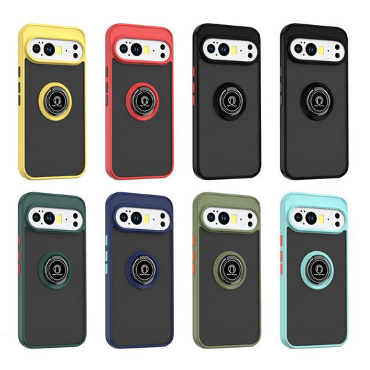 For Google Pixel 10 Pro XL Q Shadow 1 Series TPU + PC Phone Case with Ring(Black+Black) - Google Cases by buy2fix | Online Shopping UK | buy2fix