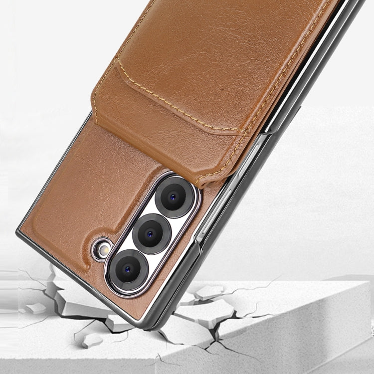 For Samsung Galaxy Z Fold6 VIETAO Integrated MagSafe RFID Detachable Card Bag PU Phone Case(Black) - Galaxy Z Fold6 5G Cases by VIETAO | Online Shopping UK | buy2fix