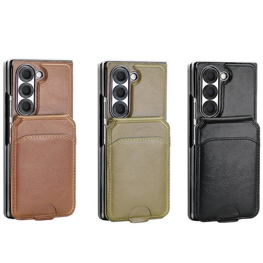 For Samsung Galaxy Z Fold6 VIETAO Integrated MagSafe RFID Detachable Card Bag PU Phone Case(Brown) - Galaxy Z Fold6 5G Cases by VIETAO | Online Shopping UK | buy2fix