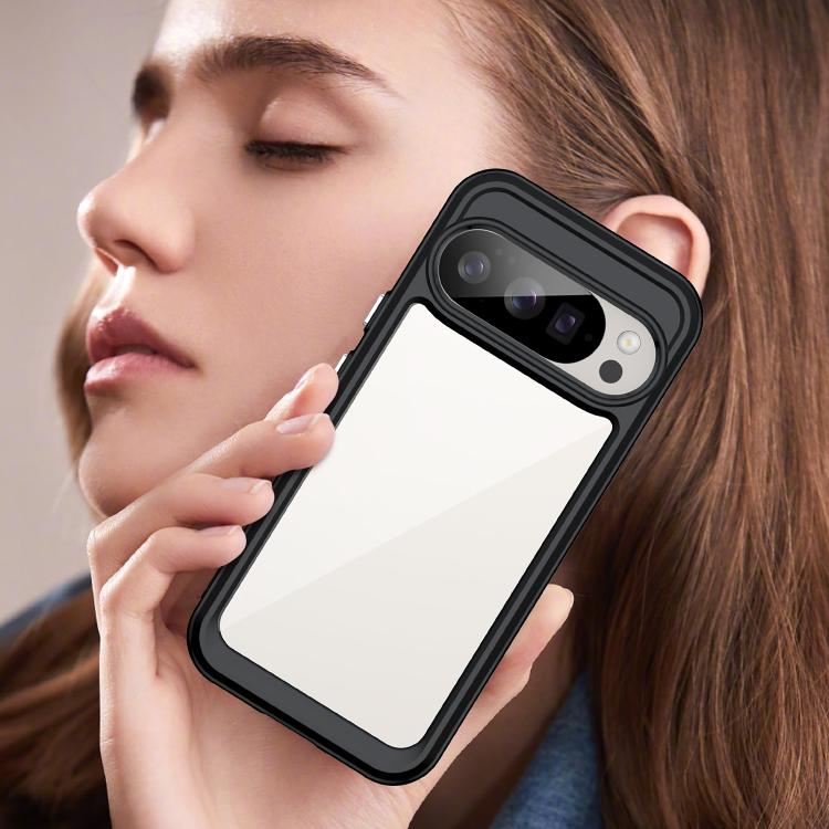 For Google Pixel 10 Pro Colorful Series Acrylic Hybrid TPU Phone Case(Black) - Google Cases by buy2fix | Online Shopping UK | buy2fix