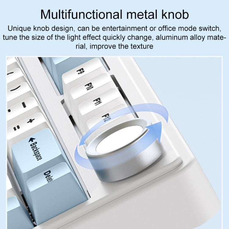 AULA F75 80 Keys Wired/2.4G/Bluetooth Three Model Customized RGB Mechanical Keyboard(Gradient Grey) by AULA