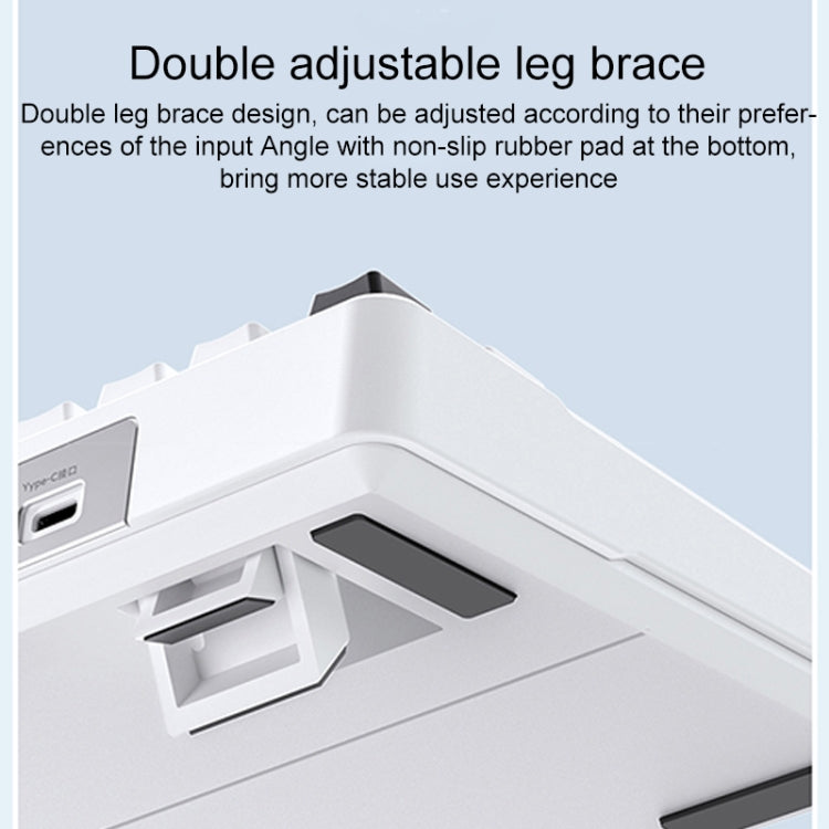 AULA F99 99 Keys Wired/2.4G/Bluetooth Three Model Customized RGB Mechanical Keyboard(Smoky Blue Sea Fog) by AULA