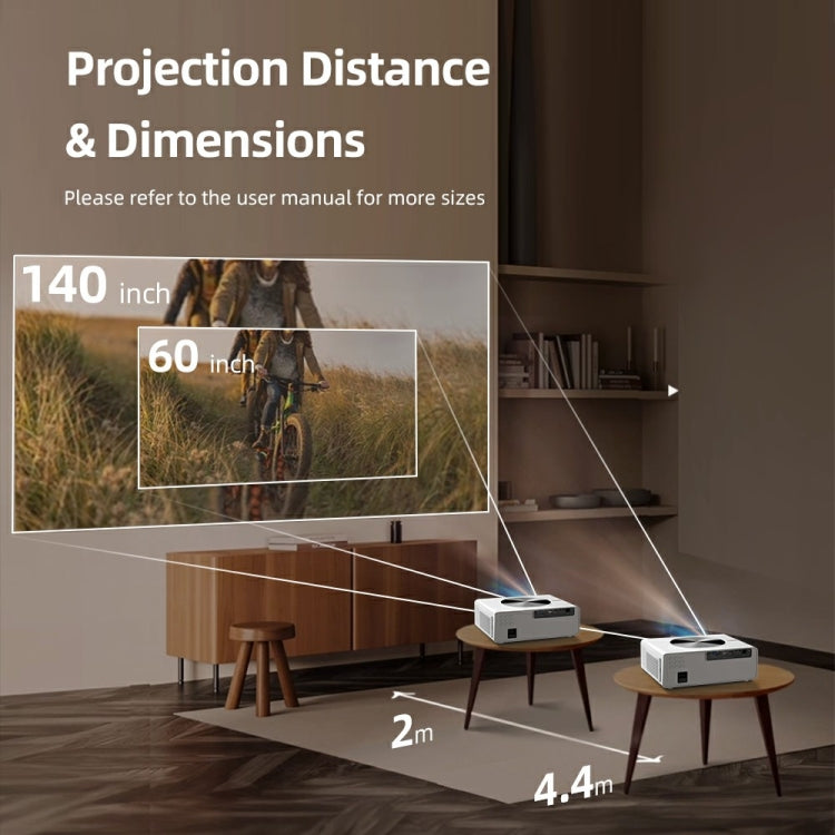 AUN AKEY7 MAX 1920x1080P HD Android LCD Projector EU Plug(White) by AUN