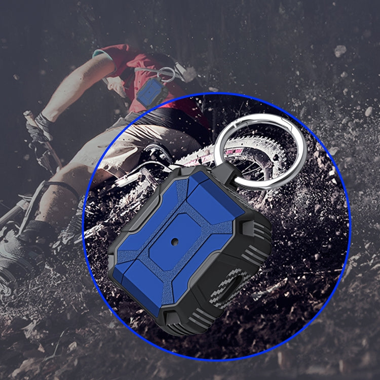 For AirPods 4 Battle Armor Four-corner Shockproof Earphone Protective Case(Blue) by buy2fix