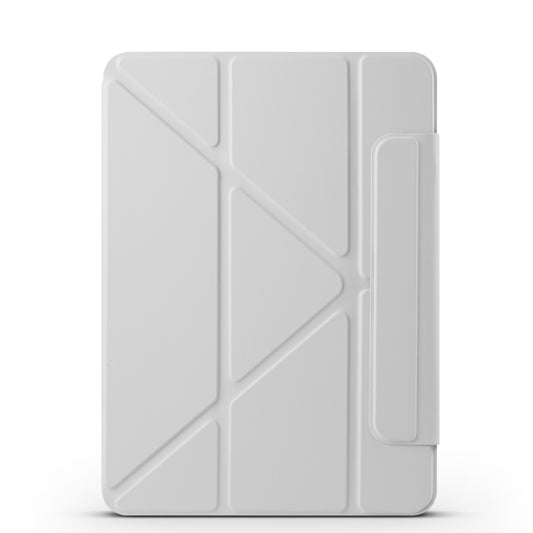 For iPad Pro 11 2022 / 2021 / 2020 Fixed Buckle Magnetic Deformation Leather Tablet Case(Grey) - iPad Pro 11 (2022/2021) Cases by buy2fix | Online Shopping UK | buy2fix