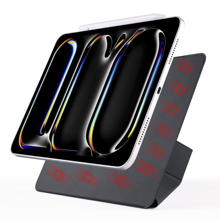 For iPad Pro 12.9 2022 / 2021 / 2020 Fixed Buckle Magnetic Deformation Leather Tablet Case(Black) - iPad Pro 12.9 (2022/2021) Cases by buy2fix | Online Shopping UK | buy2fix