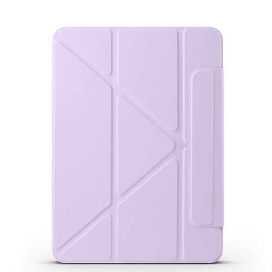 For iPad Pro 12.9 2022 / 2021 / 2020 Fixed Buckle Magnetic Deformation Leather Tablet Case(Purple) - iPad Pro 12.9 (2022/2021) Cases by buy2fix | Online Shopping UK | buy2fix
