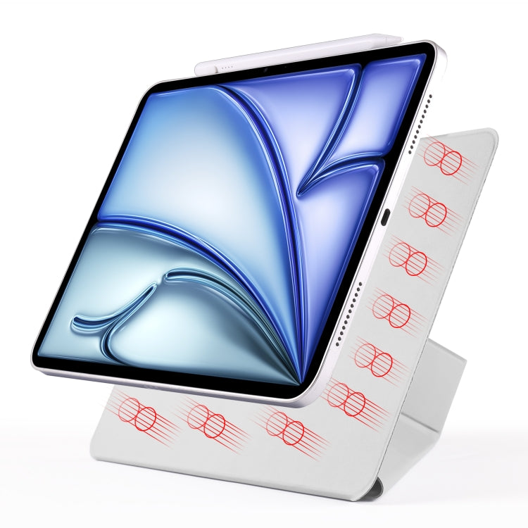 For iPad mini 6 / mini 2024 Fixed Buckle Magnetic Deformation Leather Tablet Case(Grey) - iPad mini 2024 Cases by buy2fix | Online Shopping UK | buy2fix