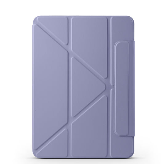 For iPad mini 6 / mini 2024 Fixed Buckle Magnetic Deformation Leather Tablet Case(Lavender Purple) - iPad mini 2024 Cases by buy2fix | Online Shopping UK | buy2fix