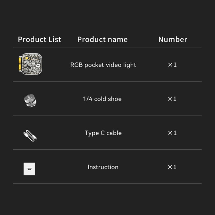 FUNSNAP Pocket Full Color RGB Video Shot Fill Light(White) by FUNSNAP