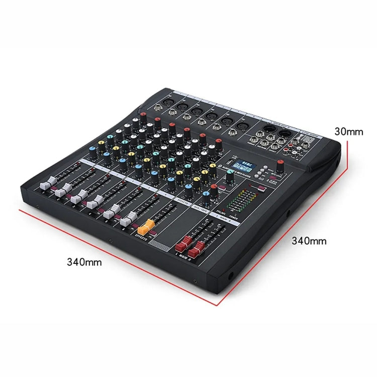 XTUGA CT60X 6-Channels Audio Mixer DJ Mixing Console with 48V Power Supply(UK Plug) by XTUGA