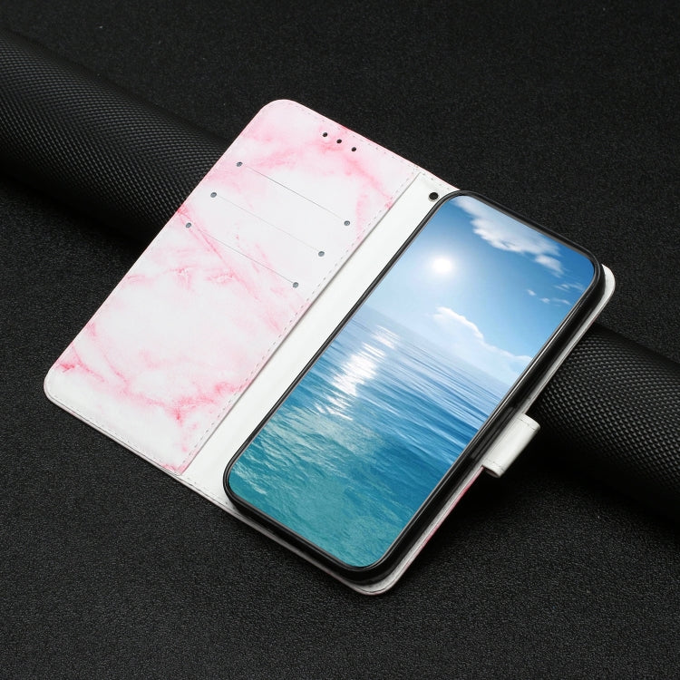 For OnePlus 13 Colored Drawing Marble Pattern Leather Phone Case(Pink Marble) by buy2fix