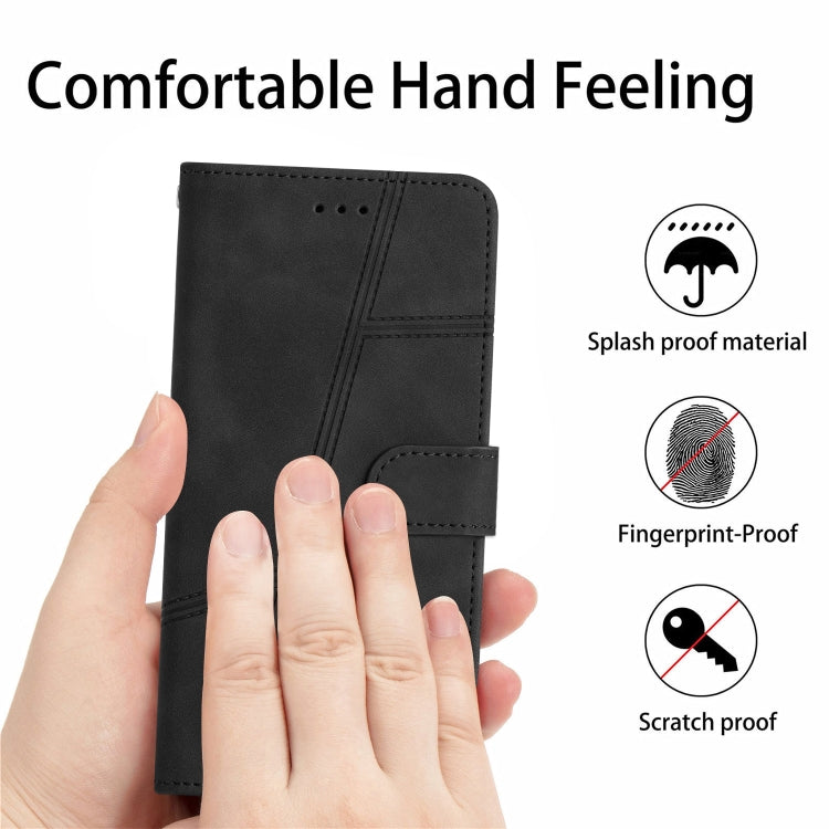 For OnePlus 13 Skin-feel Stitching Leather Phone Case(Black) by buy2fix