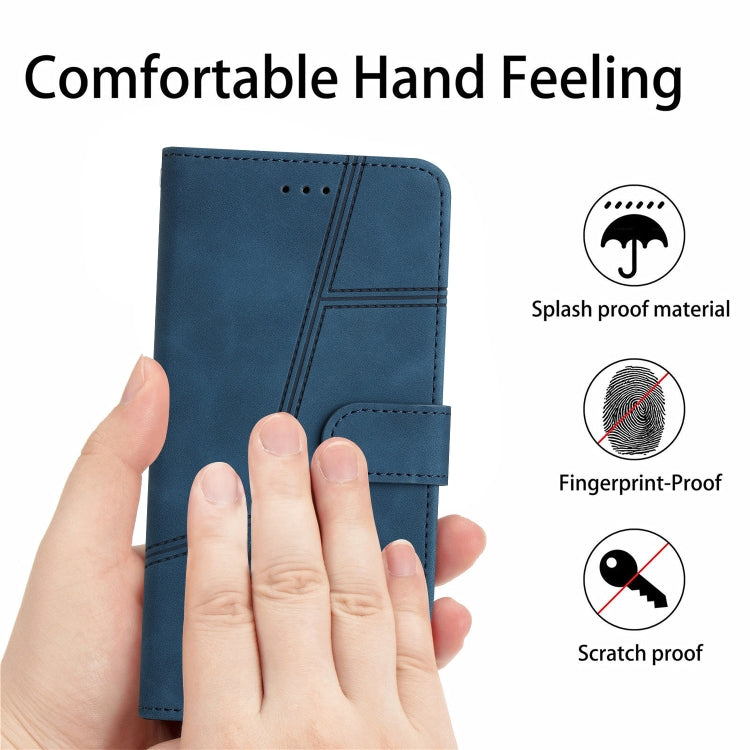 For OnePlus 13 Skin-feel Stitching Leather Phone Case(Blue) by buy2fix