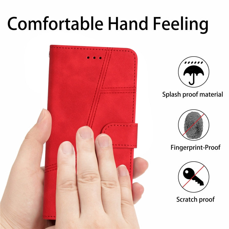 For OnePlus 13 Skin-feel Stitching Leather Phone Case(Red) by buy2fix