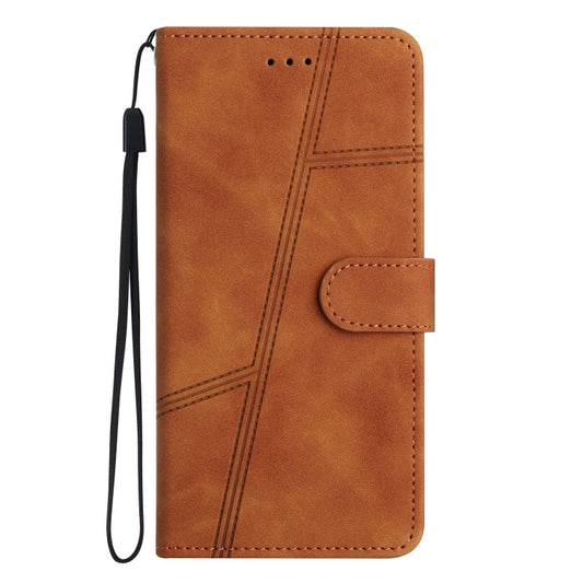 For OnePlus 13 Skin-feel Stitching Leather Phone Case(Brown) by buy2fix