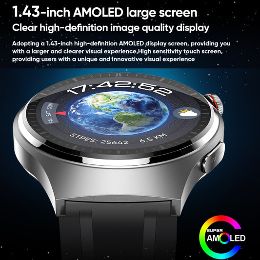 MT200 1.43 inch AMOLED IP67 Steel Band Smart Call Watch, Support ECG(Black) by buy2fix