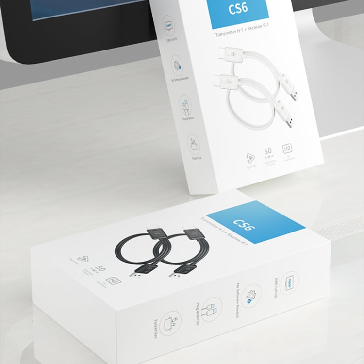 CS6 TX + RX 1080P Wireless HDMI Transmitter Receiver(White) - Cable by buy2fix | Online Shopping UK | buy2fix