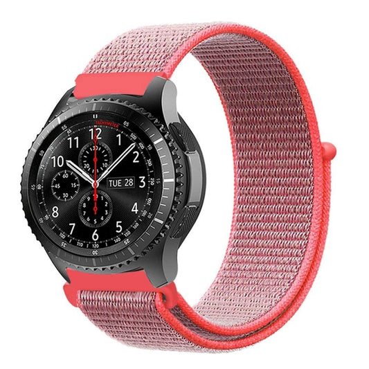 For Samsung Galaxy Watch 42mm Nylon Braided Watch Band(Hot Pink) by buy2fix