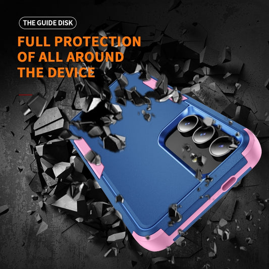 For Samsung Galaxy S25+ 5G TPU + PC Shockproof Protective Phone Case(Royal Blue + Pink) by buy2fix