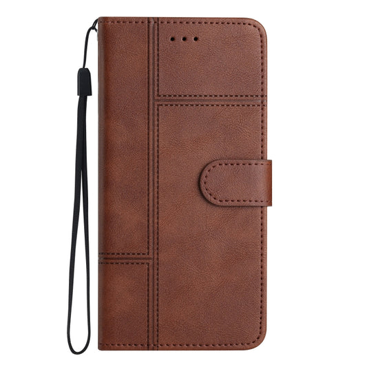 For Samsung Galaxy S25+ 5G Cowhide Texture Stitching Leather Phone Case(Coffee) by buy2fix