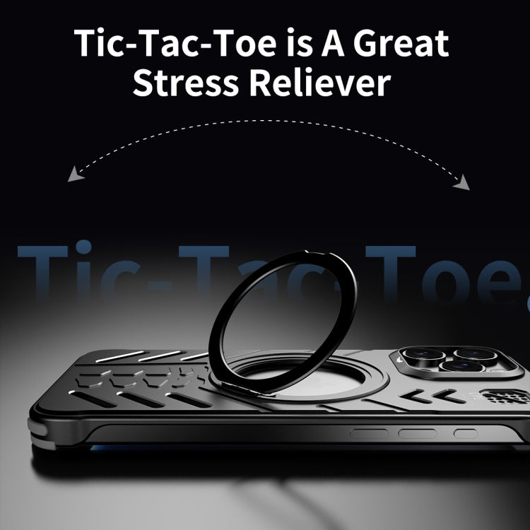 For iPhone 16 Pro Knight Series Alloy Cooling MagSafe Phone Case(Black) - iPhone 16 Pro Cases by buy2fix | Online Shopping UK | buy2fix