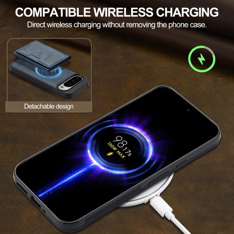 For Google Pixel 10 / 10 Pro LC.IMEEKE L5 Series Detachable RFID Card Bag Magsafe Phone Case(Blue) - Google Cases by LC.IMEEKE | Online Shopping UK | buy2fix