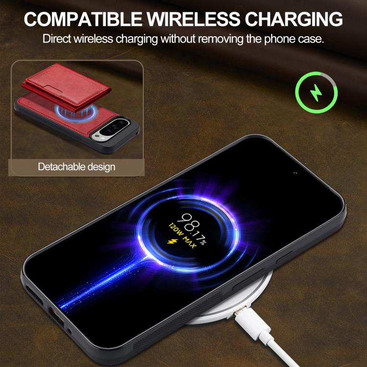 For Google Pixel 10 / 10 Pro LC.IMEEKE L5 Series Detachable RFID Card Bag Magsafe Phone Case(Red) - Google Cases by LC.IMEEKE | Online Shopping UK | buy2fix