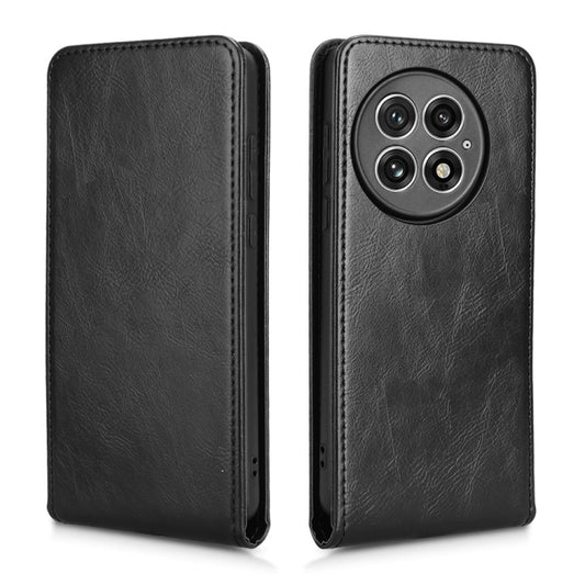 For OnePlus 13 Magnetic Vertical Flip Leather Phone Case(Black) by buy2fix