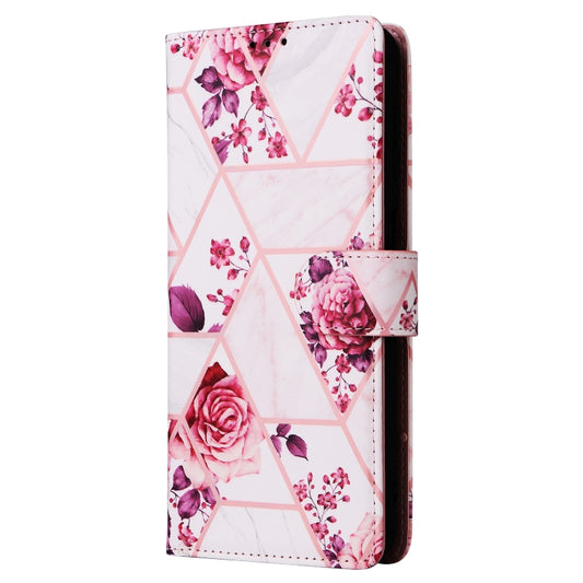 For Samsung Galaxy S25 5G Marble Bronzing Stitching Leather Phone Case(Rose Gold) by buy2fix