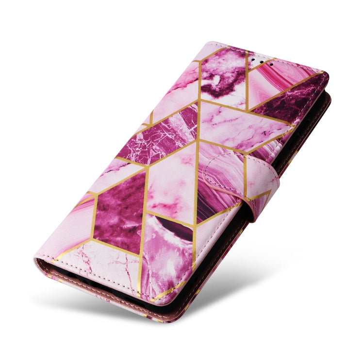 For Samsung Galaxy S25 5G Marble Bronzing Stitching Leather Phone Case(Purple) by buy2fix