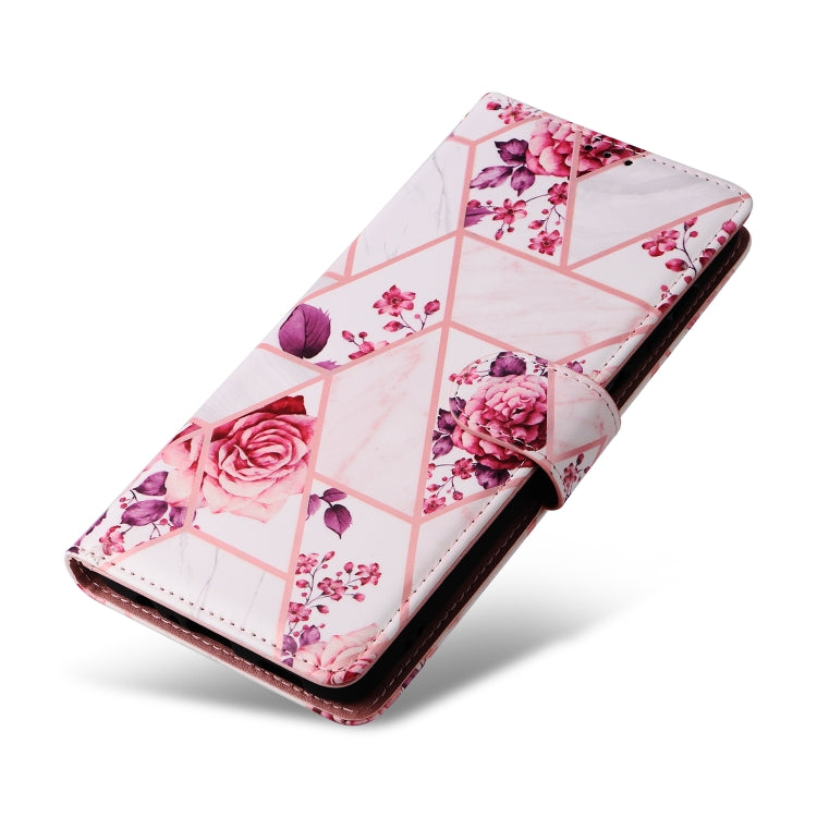 For Samsung Galaxy S25+ 5G Marble Bronzing Stitching Leather Phone Case(Rose Gold) by buy2fix