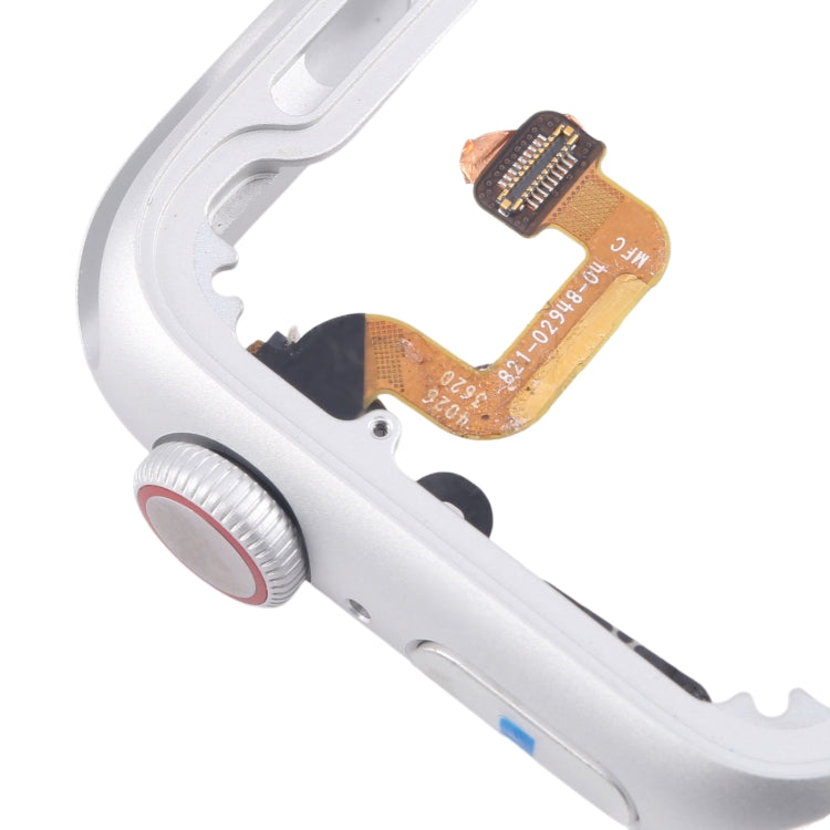 For Apple Watch Series 6 44MM LTE Aluminium Alloy Middle Frame Bezel Plate with Crown Spin Axis Flex Cable(Silver) by buy2fix