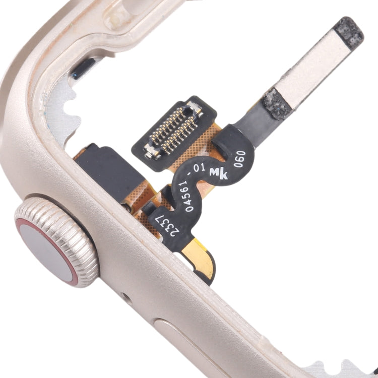 For Apple Watch Series 7 / 8 / 9 41MM LTE Aluminium Alloy Middle Frame Bezel Plate with Crown Spin Axis Flex Cable(Starlight) by buy2fix