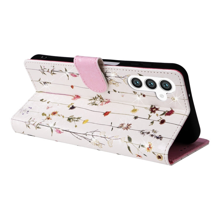 For Samsung Galaxy S25+ 5G Bronzing Painting RFID Leather Phone Case(Flowers World) by buy2fix