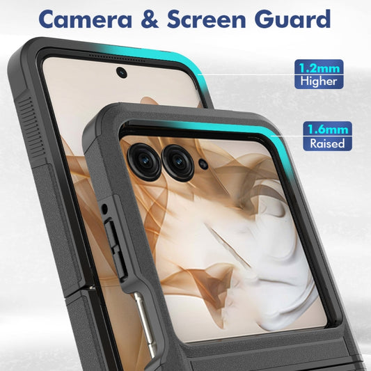 For Motorola Razr 50 2 in 1 PC + TPU Phone Case(Black) by buy2fix
