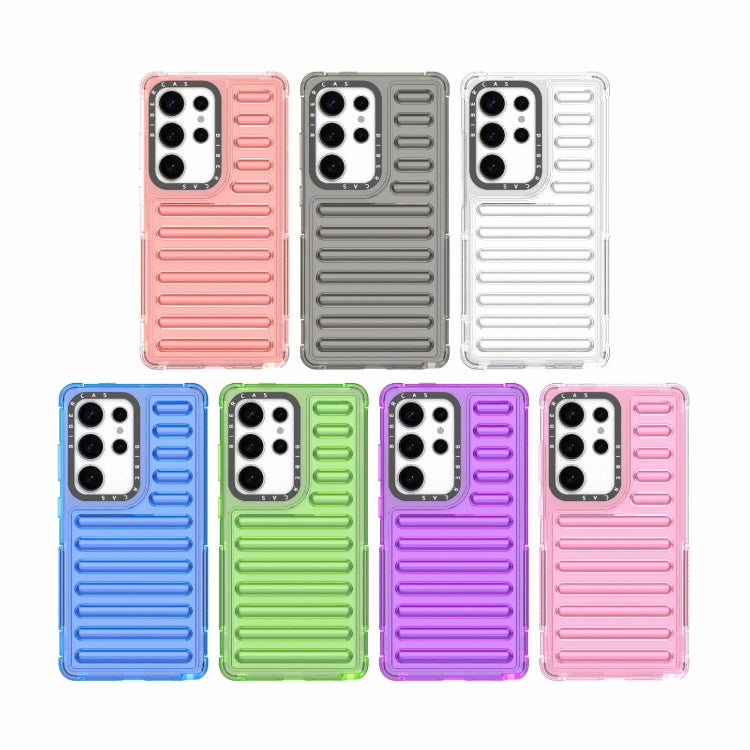 For Samsung Galaxy S25 Ultra 5G High Transparency TPU Hybrid PC Airbag Phone Case(Pink) by buy2fix