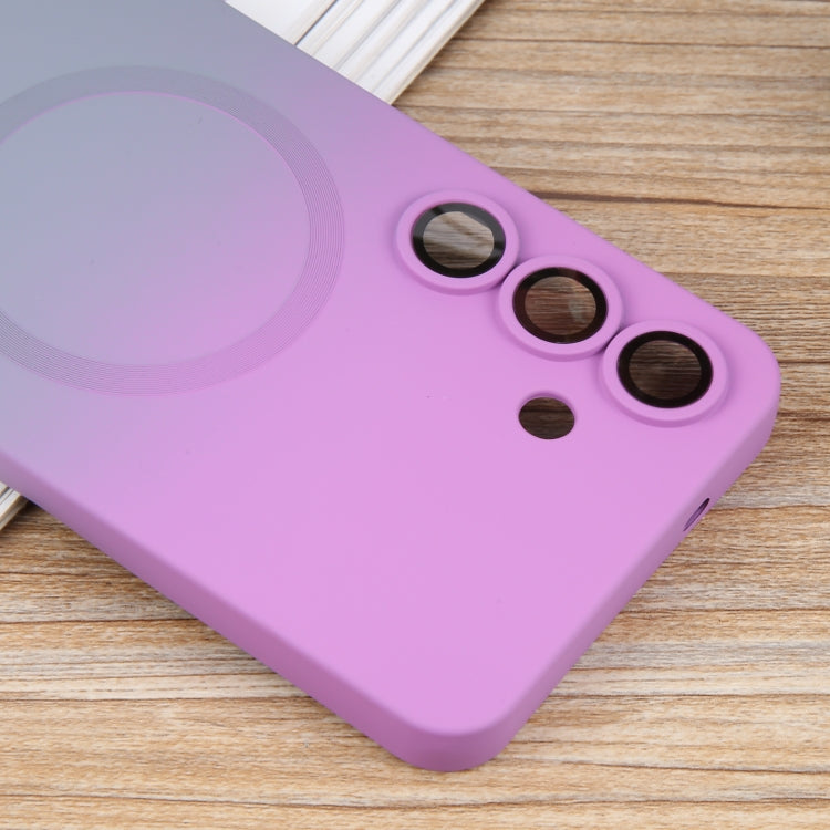 For Samsung Galaxy S25+ 5G Liquid TPU Silicone Gradient MagSafe Phone Case(Purple Grey) by buy2fix