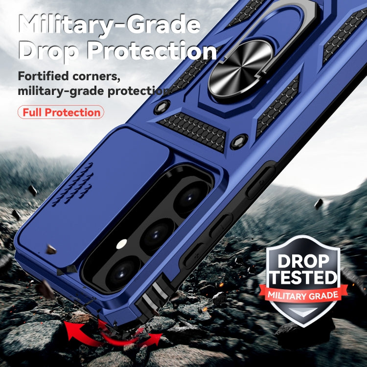 For Samsung Galaxy S25 5G Sliding Camshield Holder Phone Case(Blue) by buy2fix
