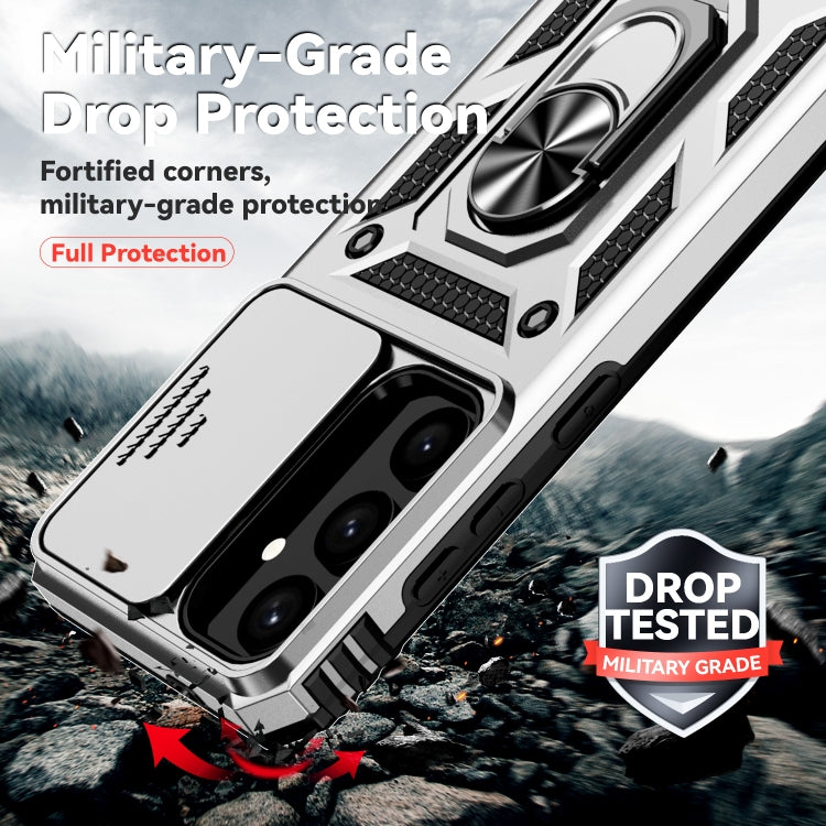 For Samsung Galaxy S25 5G Sliding Camshield Holder Phone Case(Silver) by buy2fix