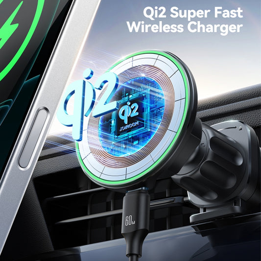 JOYROOM JR-ZS412 Qi2 Magnetic Car Air Vent Phone Wireless Charging Mount(Black) by JOYROOM