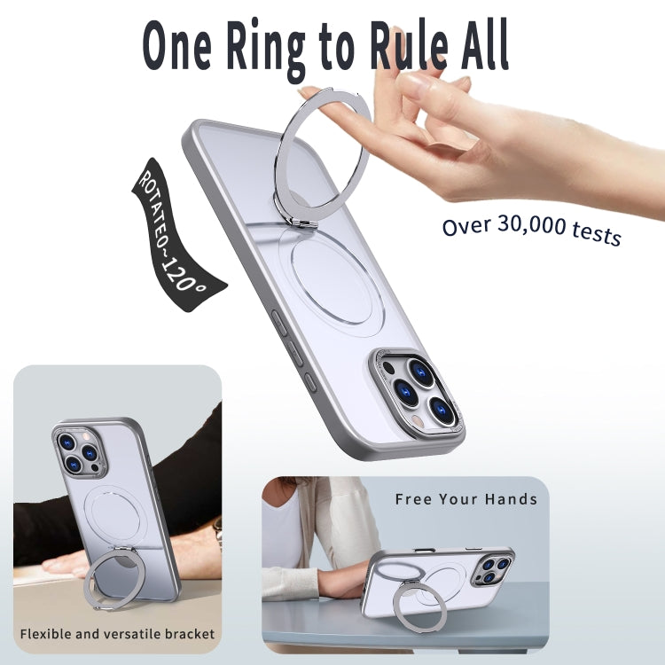 For iPhone 16 Wing Series Gen2 MagSafe Metal Ring Holder Phone Case(Titanium Gray) - iPhone 16 Cases by buy2fix | Online Shopping UK | buy2fix
