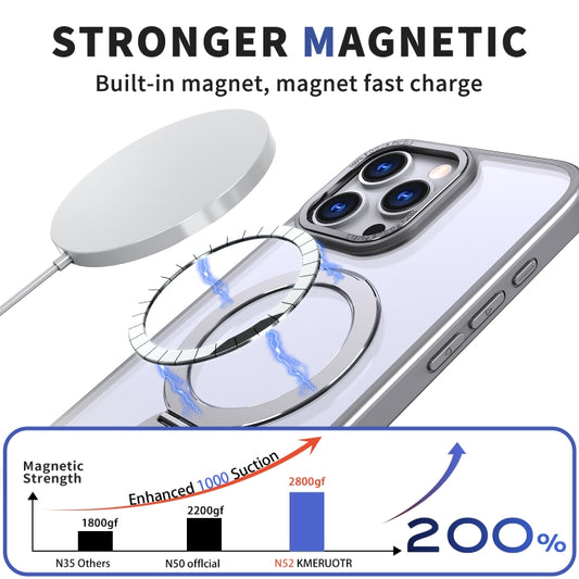 For iPhone 15 Pro Wing Series Gen2 MagSafe Metal Ring Holder Phone Case(Titanium Gray) - iPhone 15 Pro Cases by buy2fix | Online Shopping UK | buy2fix
