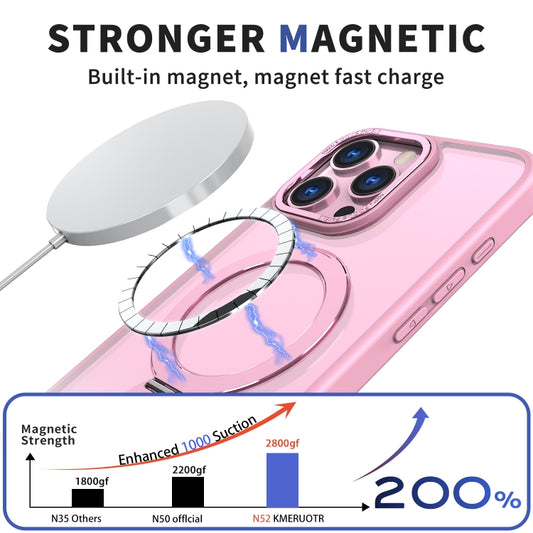 For iPhone 15 Pro Wing Series Gen2 MagSafe Metal Ring Holder Phone Case(Pink) - iPhone 15 Pro Cases by buy2fix | Online Shopping UK | buy2fix