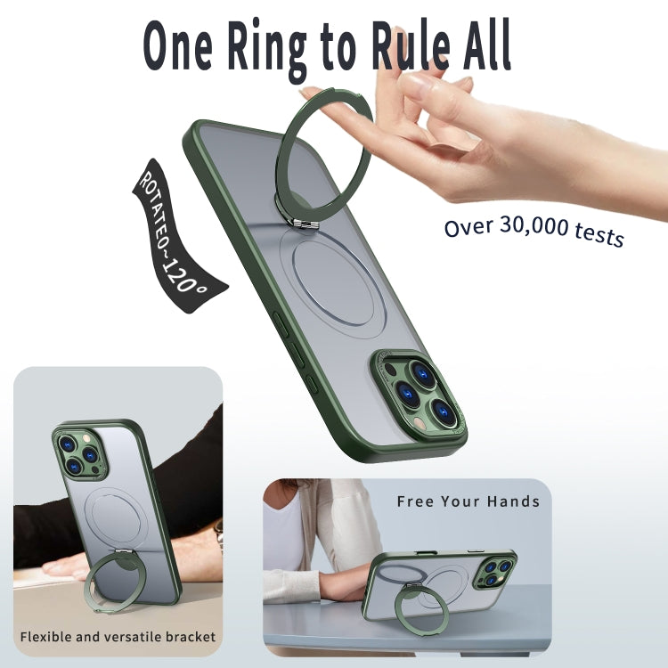 For iPhone 14 Pro Wing Series Gen2 MagSafe Metal Ring Holder Phone Case(Green) - iPhone 14 Pro Cases by buy2fix | Online Shopping UK | buy2fix