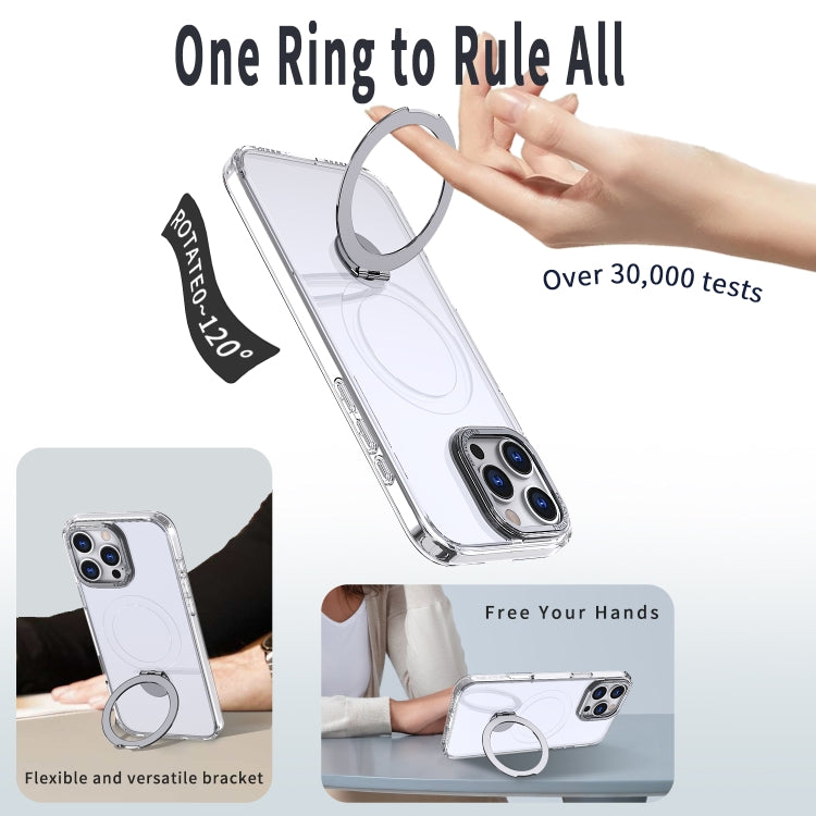 For iPhone 14 Wing Series Gen2 MagSafe Metal Ring Holder Phone Case(Transparent) - iPhone 14 Cases by buy2fix | Online Shopping UK | buy2fix